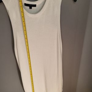 Long white knit tank